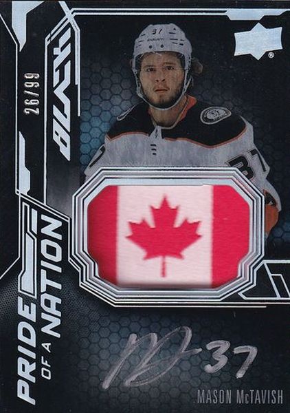 AUTO patch karta MASON McTAVISH 23-24 SPx UD Black Pride of a Nation Auto Patch /99